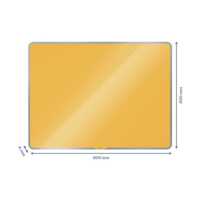 Leitz Cosy Magnetic Glass Whiteboard Warm Yellow 800x600mm