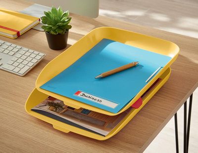 Leitz Cosy Warm Yellow Set of 2 Letter Trays
