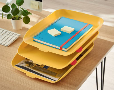 Leitz Cosy Warm Yellow Set of 3 Letter Trays
