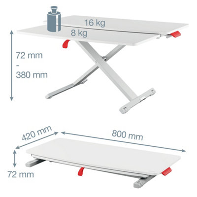 Leitz Ergo Cosy Grey Standing Desk Converter with Sliding Tray