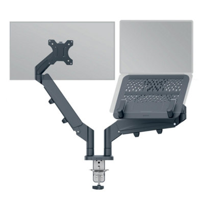 Leitz Ergo Space-Saving Adjustable Dual Computer Monitor & Laptop Arm ...