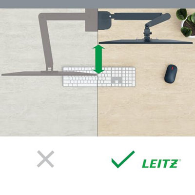 Leitz Ergo Space Saving Single Monitor Arm, TÜV and IGR Certified, Versatile Fold Flat Arms, Dark Grey Monitor Arm for Up to 32"