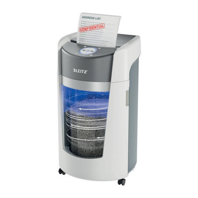 Leitz IQ Optimax P5 Micro Cut Office Paper Shredder 35L Bin Shreds 12-10 x A4 Sheets