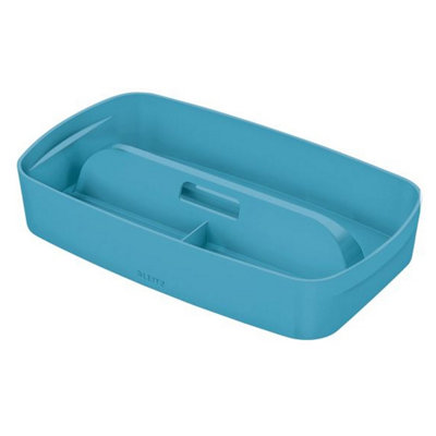 Leitz MyBox Cosy Calm Blue Organiser Storage Tray with Handle Small