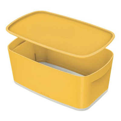 Leitz MyBox Cosy Warm Yellow Small Storage Box with Lid 5 Litre