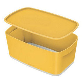 Leitz MyBox Cosy Warm Yellow Small Storage Box with Lid 5 Litre