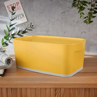 Leitz MyBox Cosy Warm Yellow Small Storage Box with Lid 5 Litre