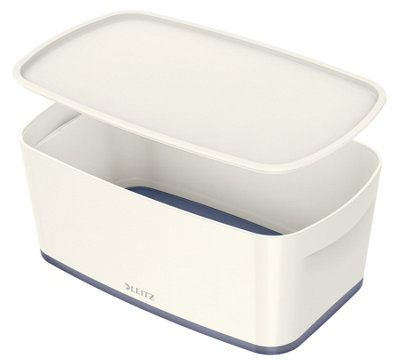 Leitz MyBox White Grey Matt 4-Pack Small Storage Box with Lid A5