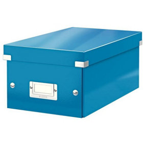 Leitz Wow Click & Store Blue DVD Storage Box with Label Holder