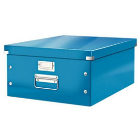 Leitz Wow Click & Store Blue Storage Box with Metal Handles Large