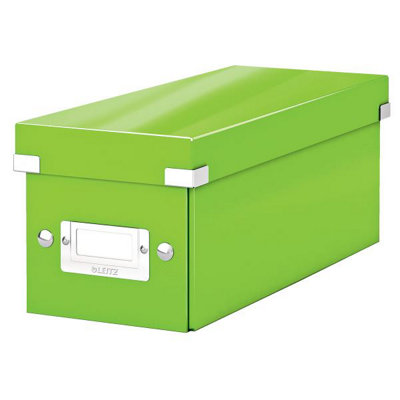 Leitz Wow Click & Store Green CD Storage Box with Label Holder