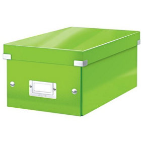 Leitz Wow Click & Store Green DVD Storage Box with Label Holder