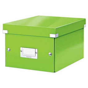 Leitz Wow Click & Store Green Storage Box with Label Holder Small