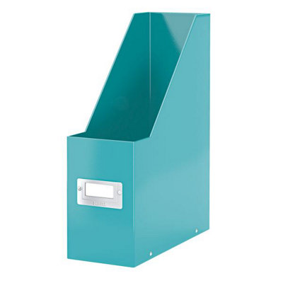 Leitz Wow Click & Store Ice Blue Magazine File with Label Holder and Thumbhole