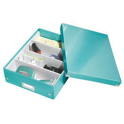 Leitz Wow Click & Store Ice Blue Organiser Box Medium