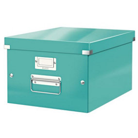 Leitz Wow Click & Store Ice Blue Storage Box with Metal Handles Medium