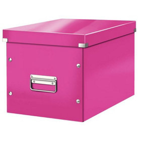 Leitz Wow Click & Store Pink Cube Storage Box Large