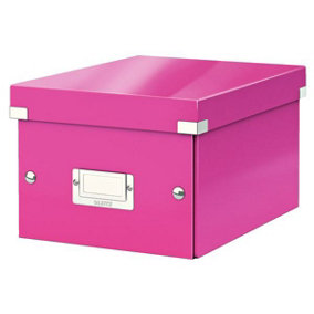Leitz Wow Click & Store Pink Storage Box with Label Holder Small