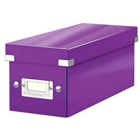 Leitz Wow Click & Store Purple CD Storage Box with Label Holder
