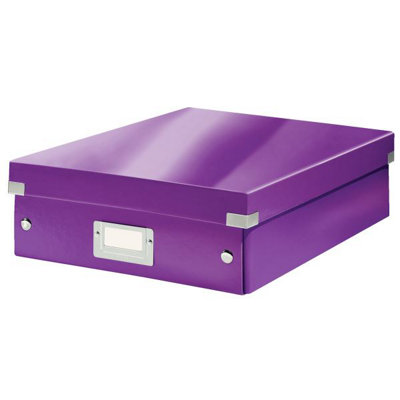 Leitz Wow Click & Store Purple Organiser Box Medium