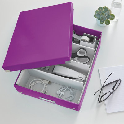 Leitz Wow Click & Store Purple Organiser Box Medium