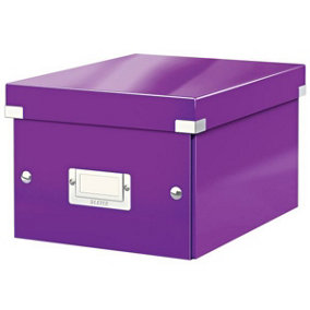 Leitz Wow Click & Store Purple Storage Box with Label Holder Small
