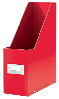 Leitz Wow Click & Store Red Magazine File with Label Holder and Thumbhole