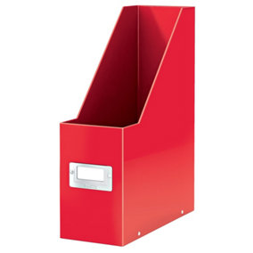 Leitz Wow Click & Store Red Magazine File with Label Holder and Thumbhole
