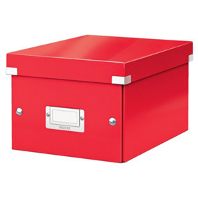 Leitz Wow Click & Store Red Storage Box with Label Holder Small