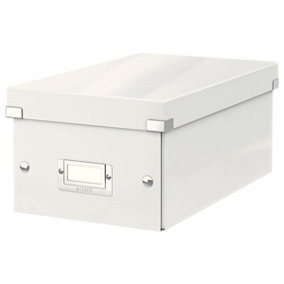 Leitz Wow Click & Store White DVD Storage Box with Label Holder