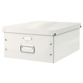 Leitz Wow Click & Store White Storage Box with Metal Handles Large