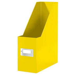 Leitz Wow Click & Store White Yellow Magazine File with Label Holder and Thumbhole