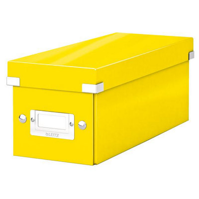 Leitz Wow Click & Store Yellow CD Storage Box with Label Holder