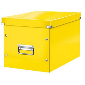 Leitz Wow Click & Store Yellow Cube Storage Box Large