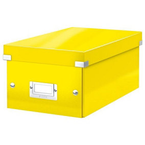 Leitz Wow Click & Store Yellow DVD Storage Box with Label Holder