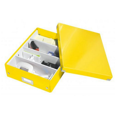 Leitz Wow Click & Store Yellow Organiser Box Medium