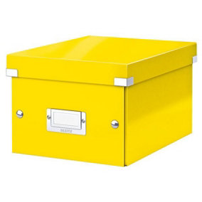 Leitz Wow Click & Store Yellow Storage Box with Label Holder Small