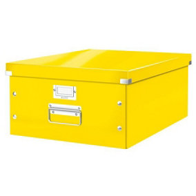 Leitz Wow Click & Store Yellow Storage Box with Metal Handles Large