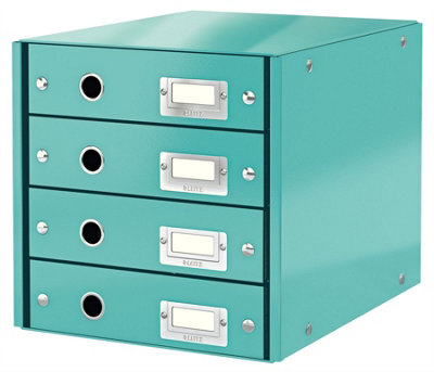 Leitz Wow Ice Blue 4 Drawer Cabinet | DIY at B&Q