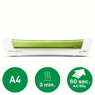 View of Leitz Wow iLam Metallic Green Laminator A4 | DIY at B&Q