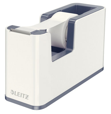 Leitz Wow Pearl White Grey Heavy Base Tape Dispenser
