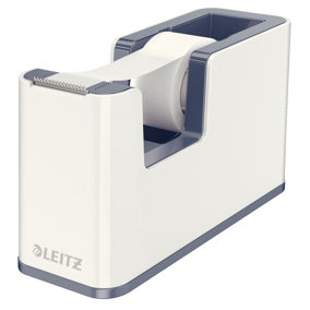 Leitz Wow Pearl White Grey Heavy Base Tape Dispenser