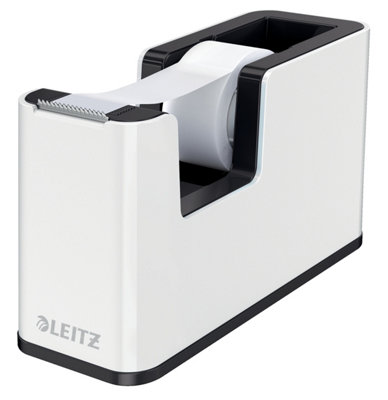 Leitz Wow White Black One-Hand Operation Tape Dispenser