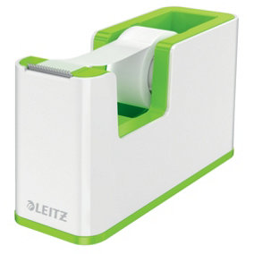 Leitz Wow White Green One-Hand Operation Tape Dispenser
