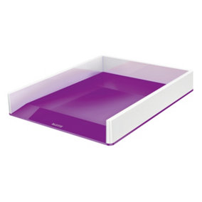 Leitz Wow White Purple Dual Colour Letter Tray A4