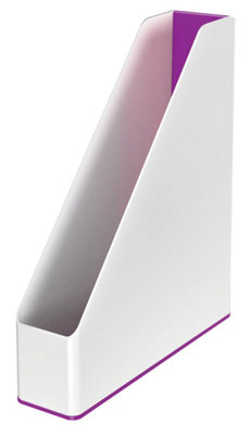 Leitz Wow White Purple Dual Colour Magazine File A4