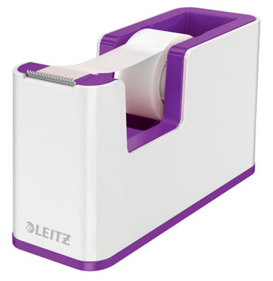 Leitz Wow White Purple  One-Hand Operation Tape Dispenser