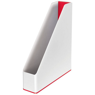 Leitz Wow White Red Duo Colour Magazine File A4