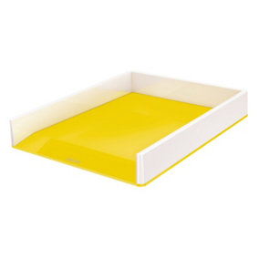 Leitz Wow White Yellow Dual Colour Letter Tray A4