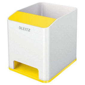 Leitz Wow White Yellow Sound Boosting Pen Holder